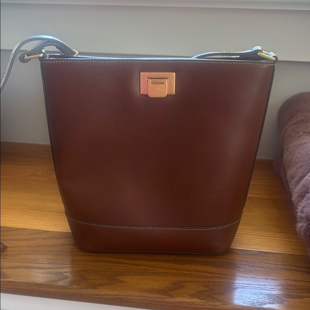 Mango brown leather bag